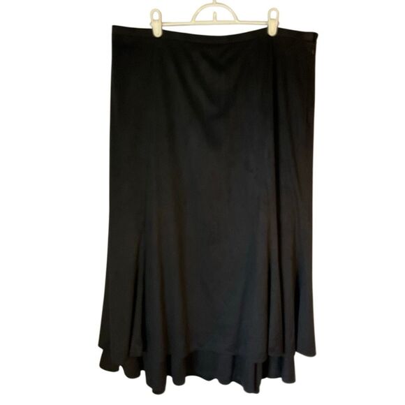 J Jill Maxi hi-low Faux Suede Black Skirt, XL. NWT. Elegant - Picture 6 of 12